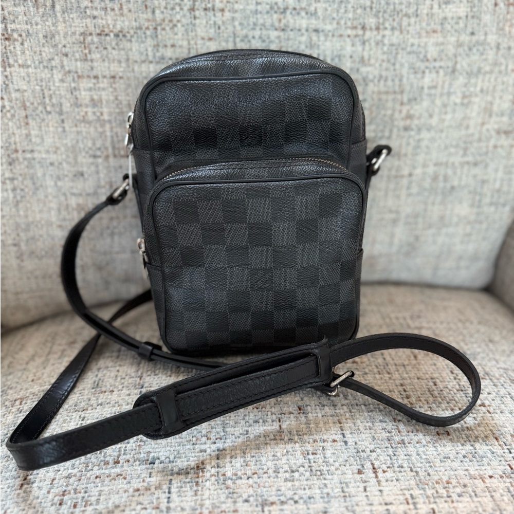 Black Checkered Crossbody Bag